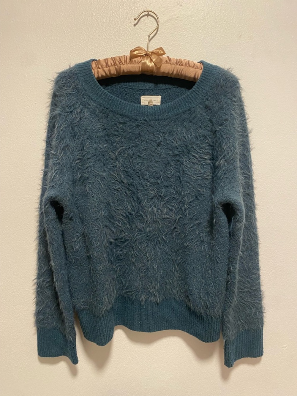 Lou & Grey Teal Fuzzy Crewneck Sweater